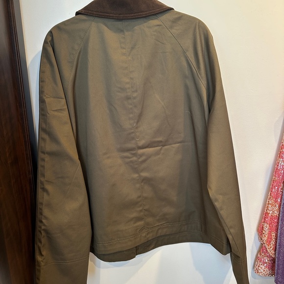 H&M Olive Utility Jacket with Brown Collar - Picture 3 of 3